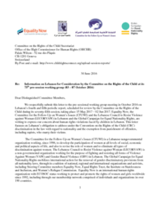 Joint Submission on Lebanon to the Committee on the Rights of the Child