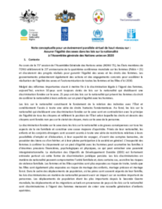 Sept 23 High Level Event “Achieving Gender Equality in Nationality Laws” – Concept Note
